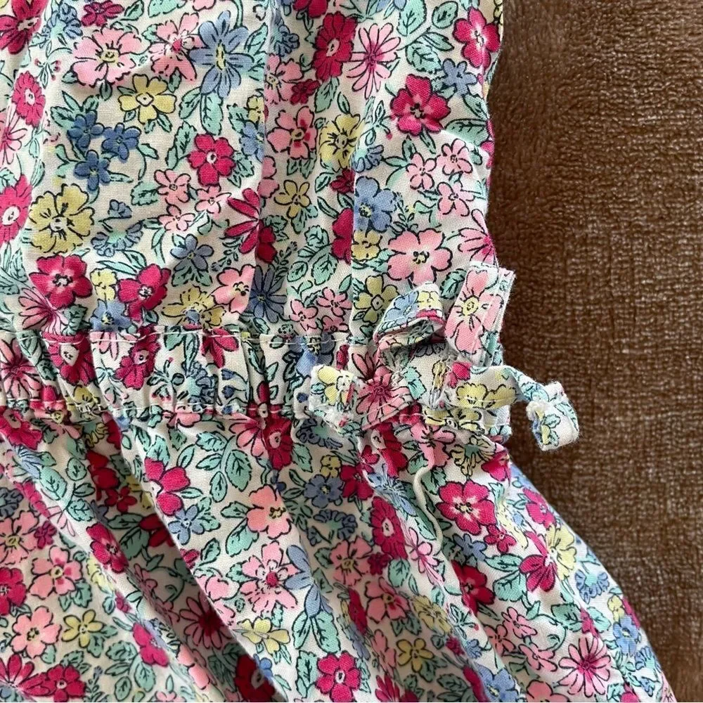 Carter's Girls Floral Casual Shirt Dress Cotton Cap Sleeves Size 6